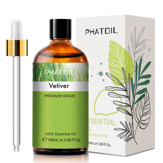 Vetiver essential oil bottle 100ml with built-in dropper