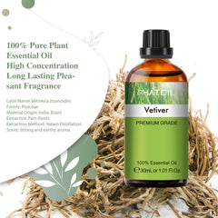 Amber UV-resistant glass Vetiver essential oil bottle