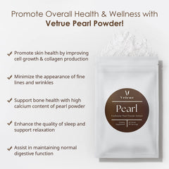 Ingredients panel of Vetrue Pearl Powder