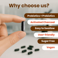 Dosing guide showing two capsules daily