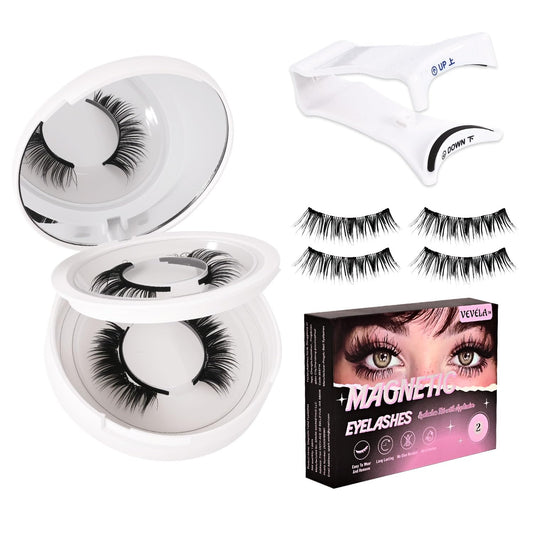 Vevela magnetic eyelashes kit with applicator for quick, precise placement.