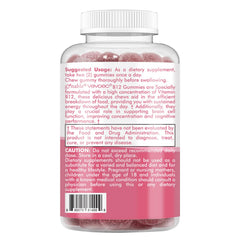 Illustration showing key features: 1000mcg, gelatin-free, vegan, gluten-free