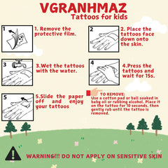 VGRANHMAZ race car tattoos, durable color for active play.