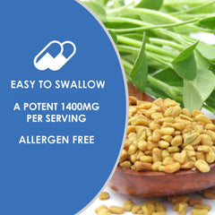 Lifestyle image of a person taking a Fenugreek+ capsule