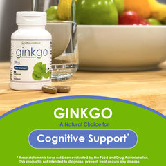 Ginkgo Biloba 550mg capsules inside bottle