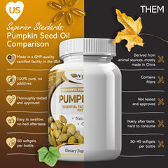 Pumpkin seed oil bottle showing gluten free and GMO free notes
