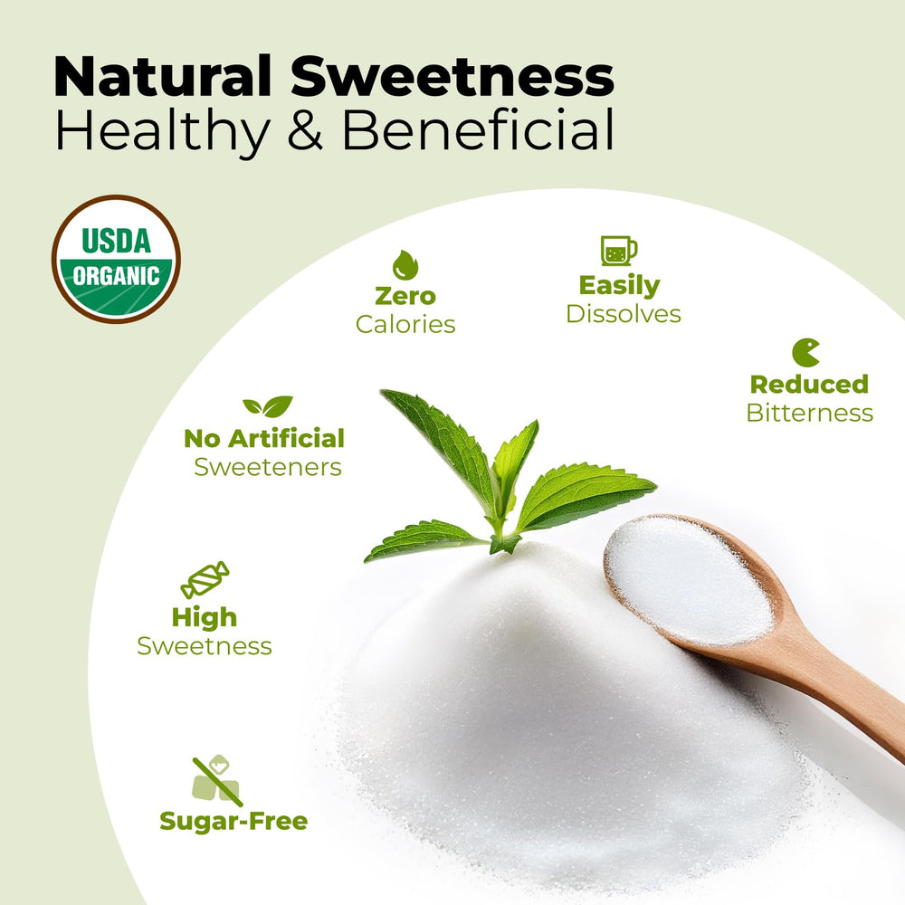 Scoop of Viccoky Stevia Powder close-up