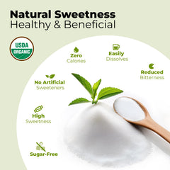 Scoop of Viccoky Stevia Powder close-up