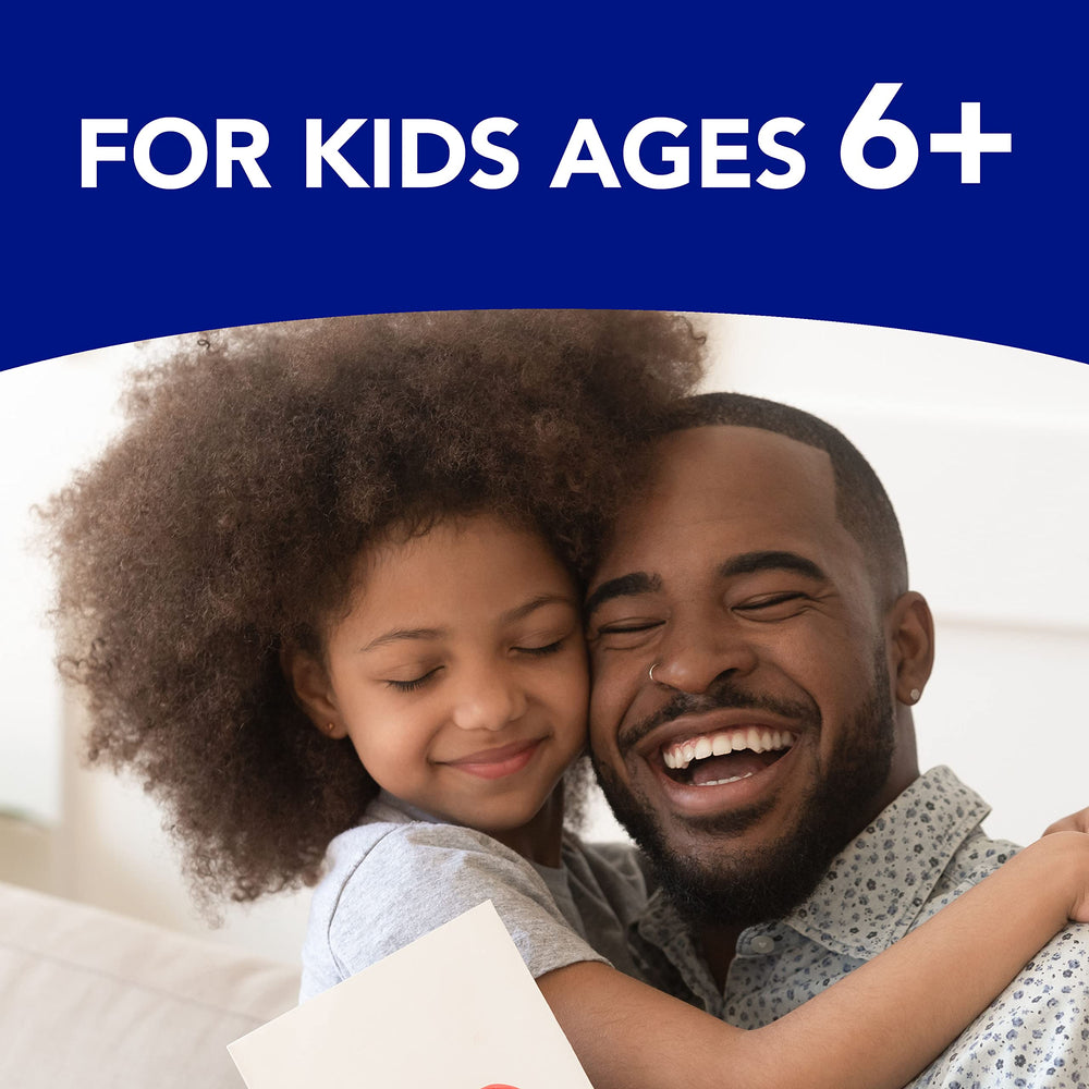 Graphic highlighting alcohol-free, acetaminophen-free ingredients