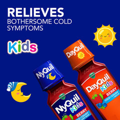 NyQuil Kids Berry box showing nighttime relief from cough and runny nose