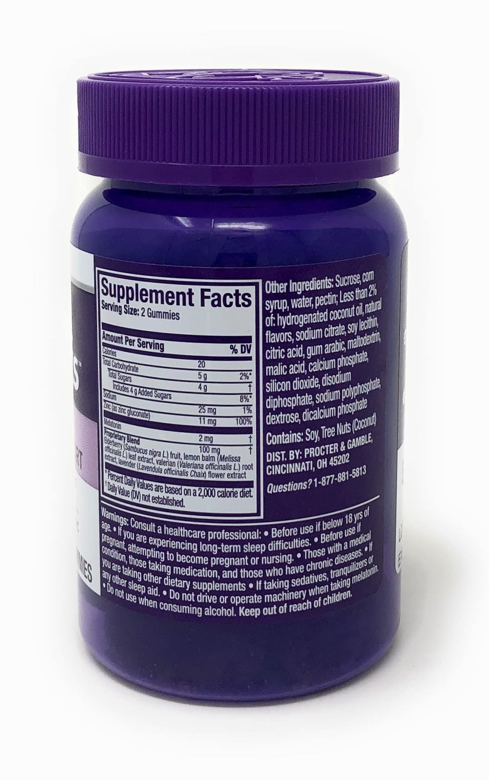 Assorted ZzzQuil PURE Zzzs gummies featuring elderberry and zinc for immune support