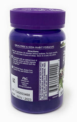 Close-up of ingredients: elderberry, lavender, lemon balm and valerian root in gummies