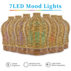 Gift-ready Victoria Aroma rattan diffuser with ambient LED lighting