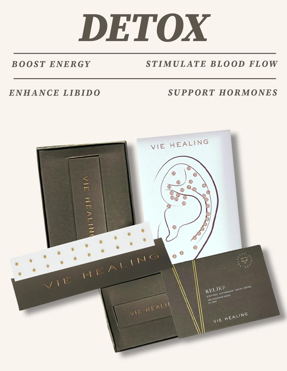 Packaging and seed display from Vie Healing