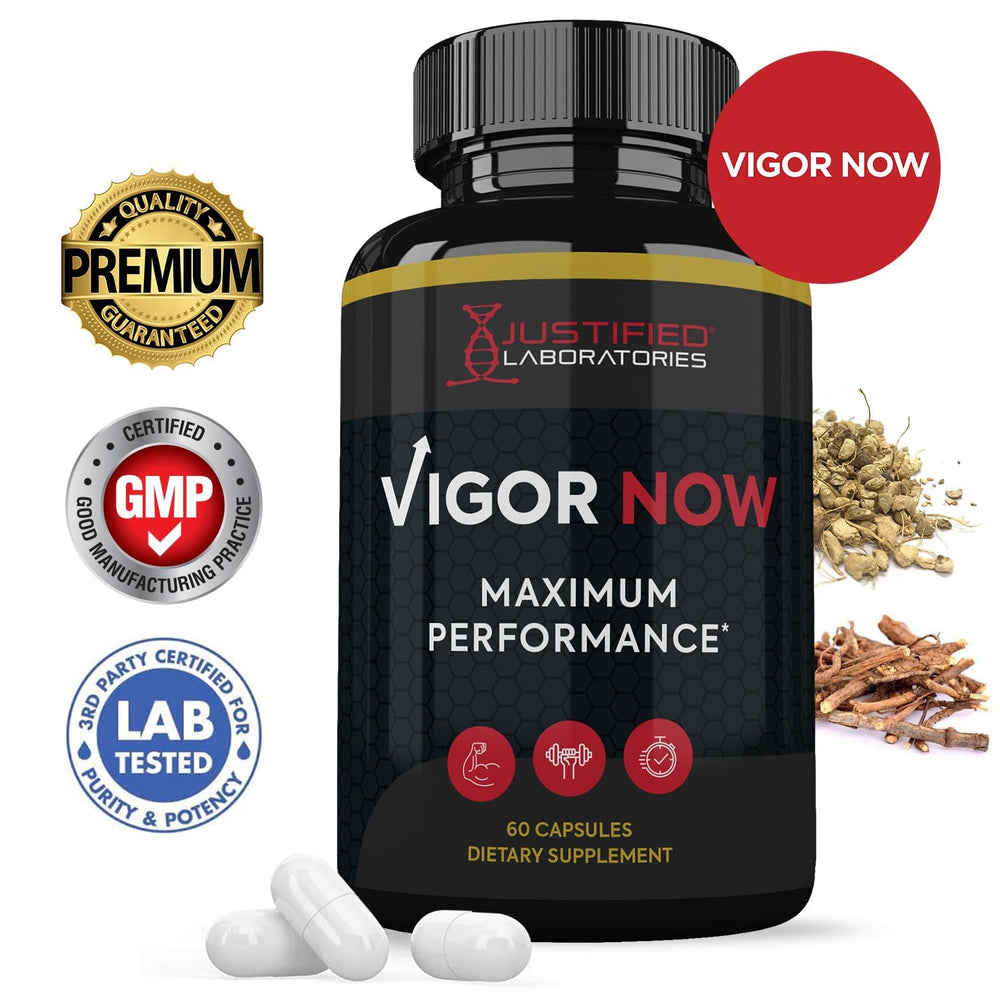Label with product information for Vigor Now Max 1600MG