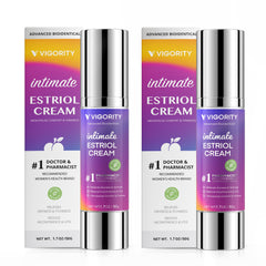 Vigority Estri Cream 2 Pack boxed packaging emphasizes value and convenience.