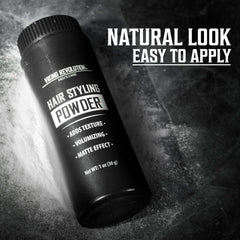 Viking Revolution hair powder absorbing oils for refreshed, non-greasy shine.