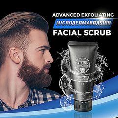 Viking Revolution scrub balancing oil and debris on the skin surface.
