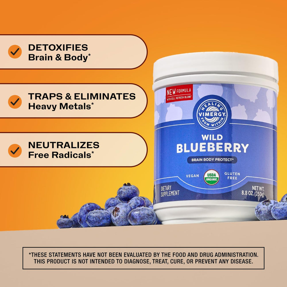 Vimergy Brain Body Protect serving suggestion with glass of water and berries