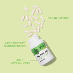 Celeryforce capsules with vegan, kosher labeling