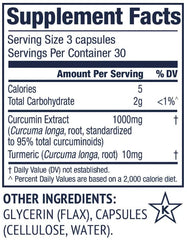 Closeup of Vimergy Curcumin label emphasizing purity and clean ingredients