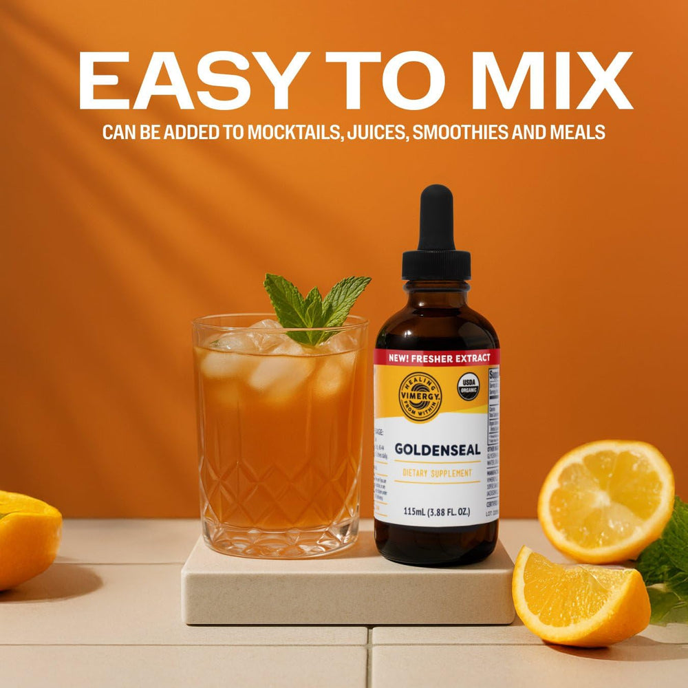 Vimergy Goldenseal tincture bottle with dropper