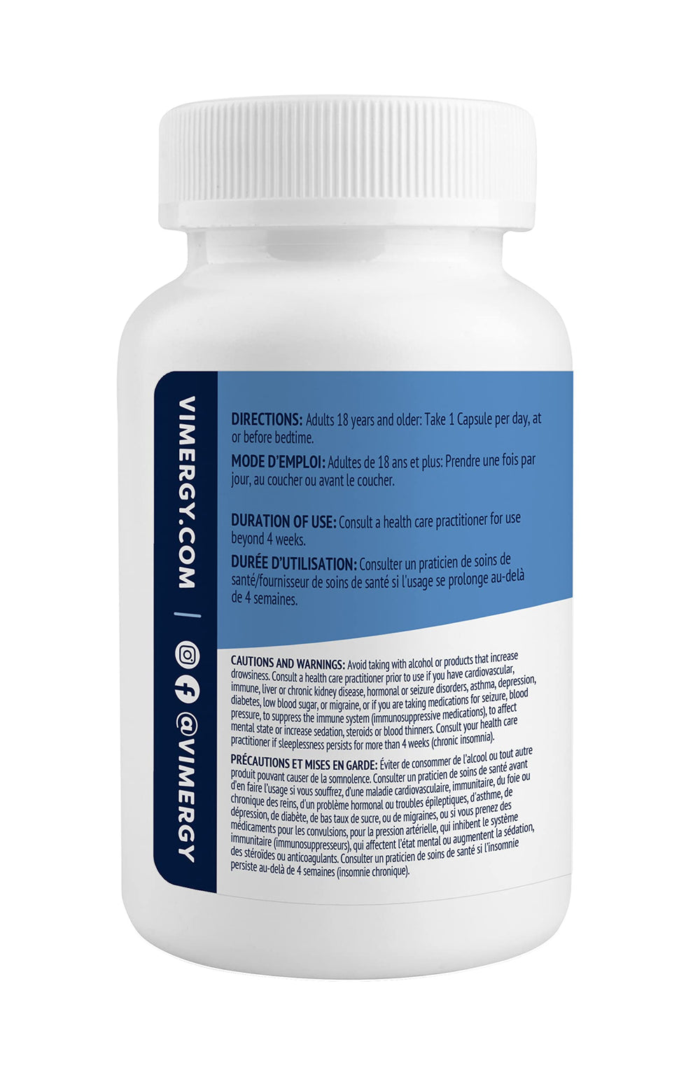 Nighttime setting with Vimergy Melatonin bottle