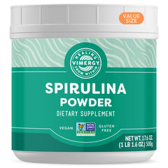 Front view of Vimergy Spirulina Powder 500g packaging