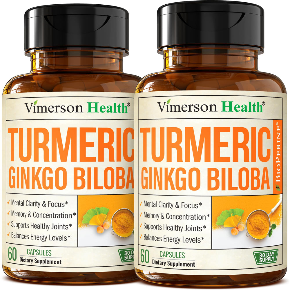 Vimerson Health ginkgo-biloba-turmeric bottle highlighting daily focus.