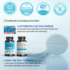 Front view of bottle showing 45 mint chewables