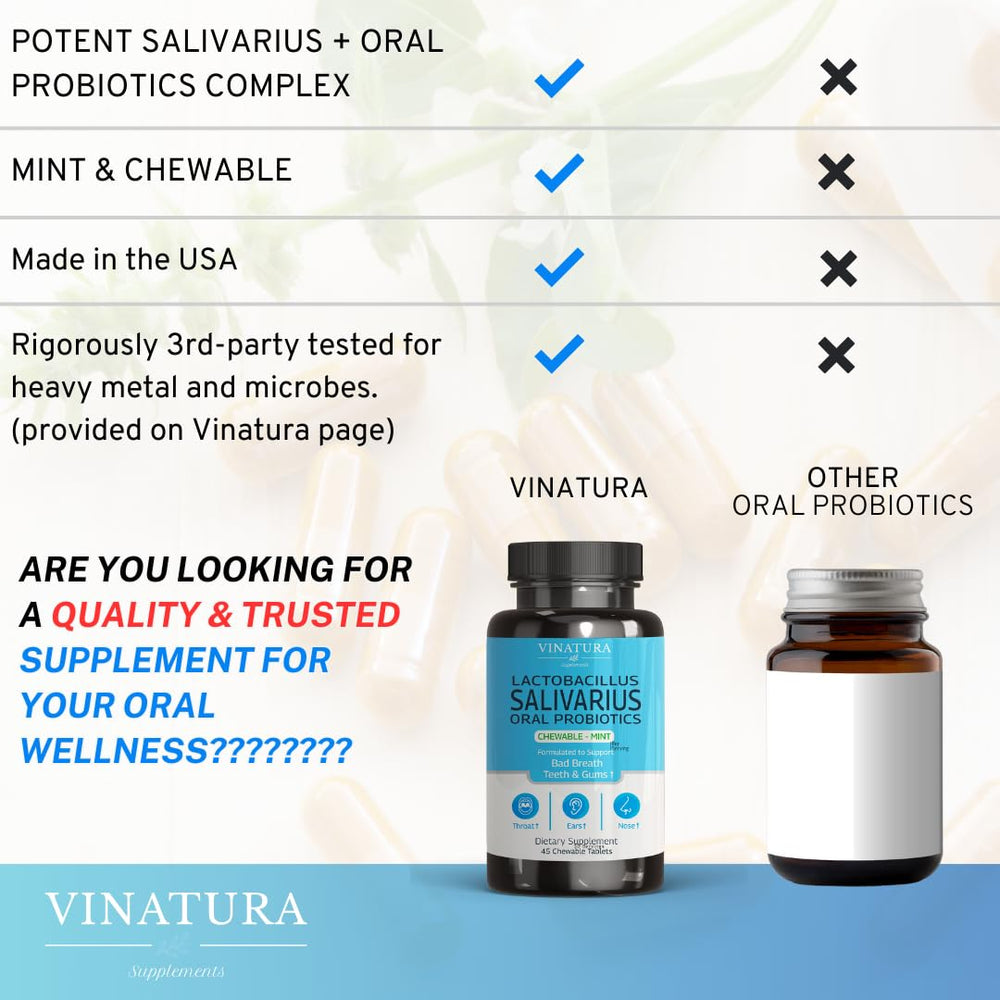 Teeth and gums health concept with oral probiotics