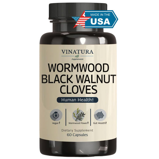 VINATURA Wormwood Black Walnut Clove Capsules bottle front