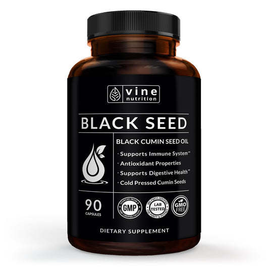 Vine Nutrition Black Seed Oil Capsules bottle front view
