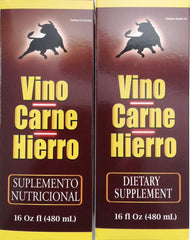 Vino Carne Hierro 16 oz bottle pair - front view