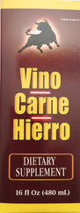 Vino Carne Hierro 16 oz bottles displayed together with packaging