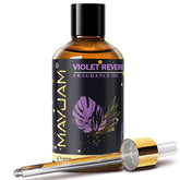 Violet Reverie fragrance oil in 100ml amber glass bottle with dropper