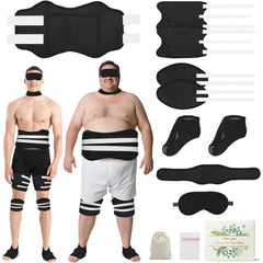 Viowey Castor Oil Pack Wrap 11-piece set eye patch applied to skin