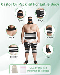 Viowey Castor Oil Pack Wrap 11-piece set stomach patch applied