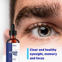 Visium Max Drops bottle label close-up
