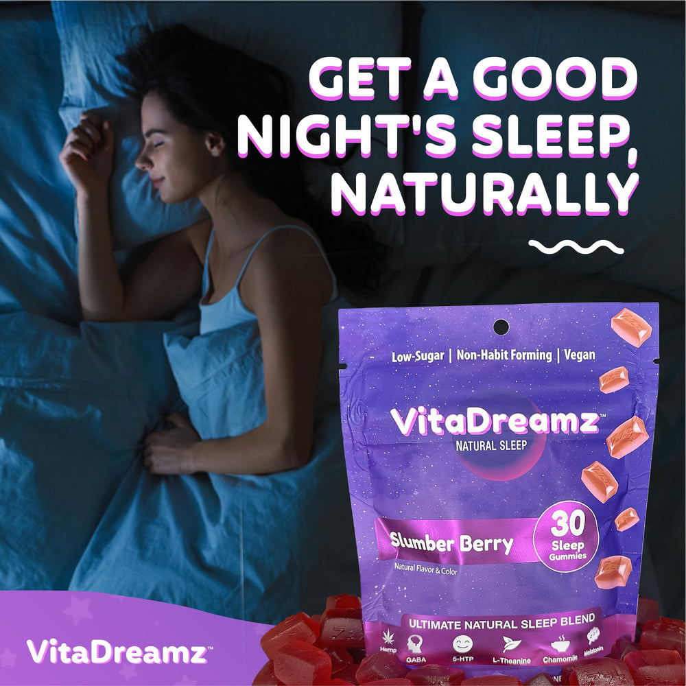 Ingredients including melatonin, L-theanine, GABA, chamomile and 5-HTP