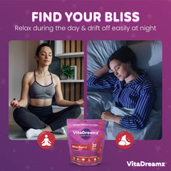 VitaDreamz Sleep Gummies packaging and ingredients label