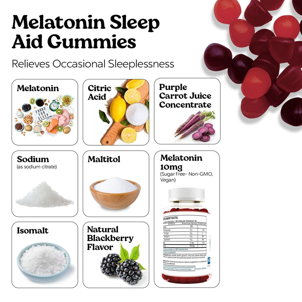 60-count bottle of VITA GLOBE sleep aid gummies with label