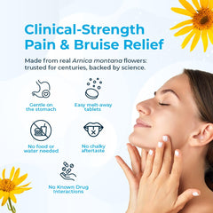 Close-up of Arnica Montana 30X rapid-dissolve tablets dissolving