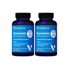 VitaMedica Bromelain & Quercetin supplement bottle on white background