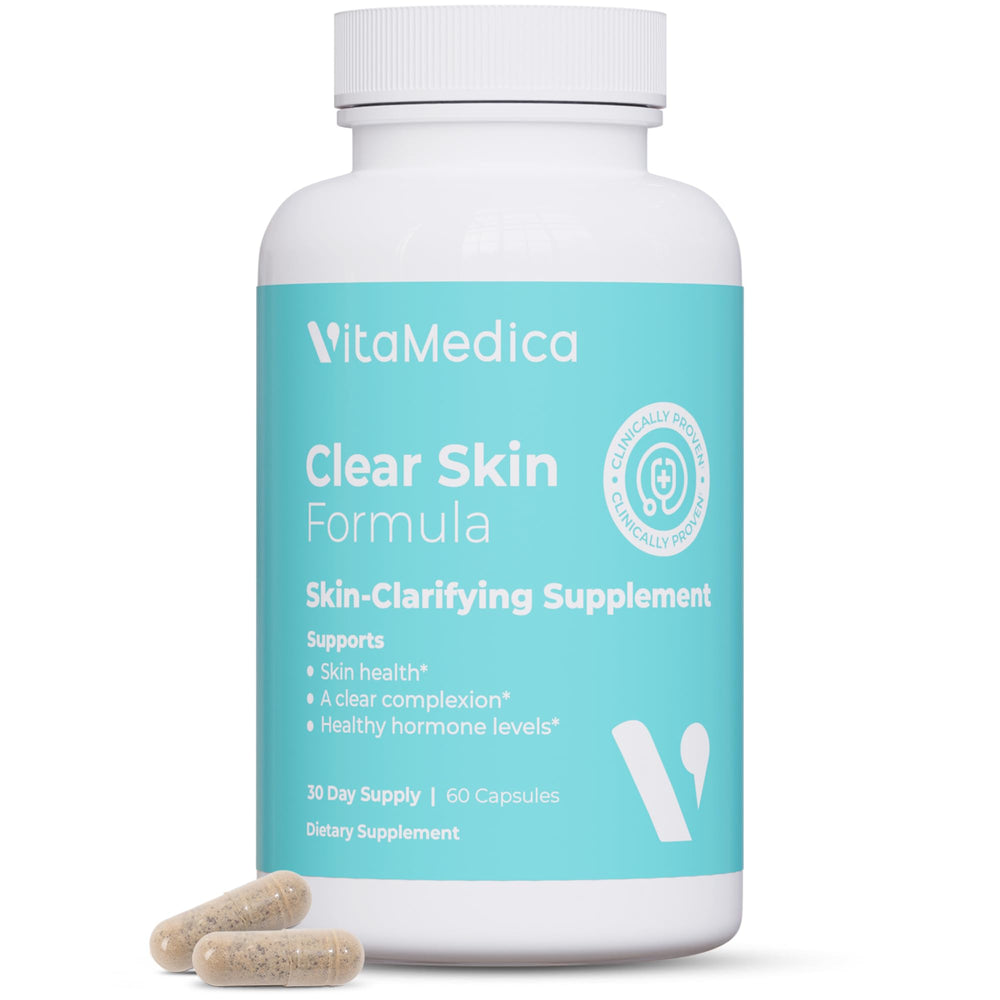 VitaMedica Clear Skin Vitamin Formula bottle - 60 count on white background
