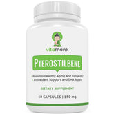 VitaMonk Pterostilbene 150mg capsules bottle front label
