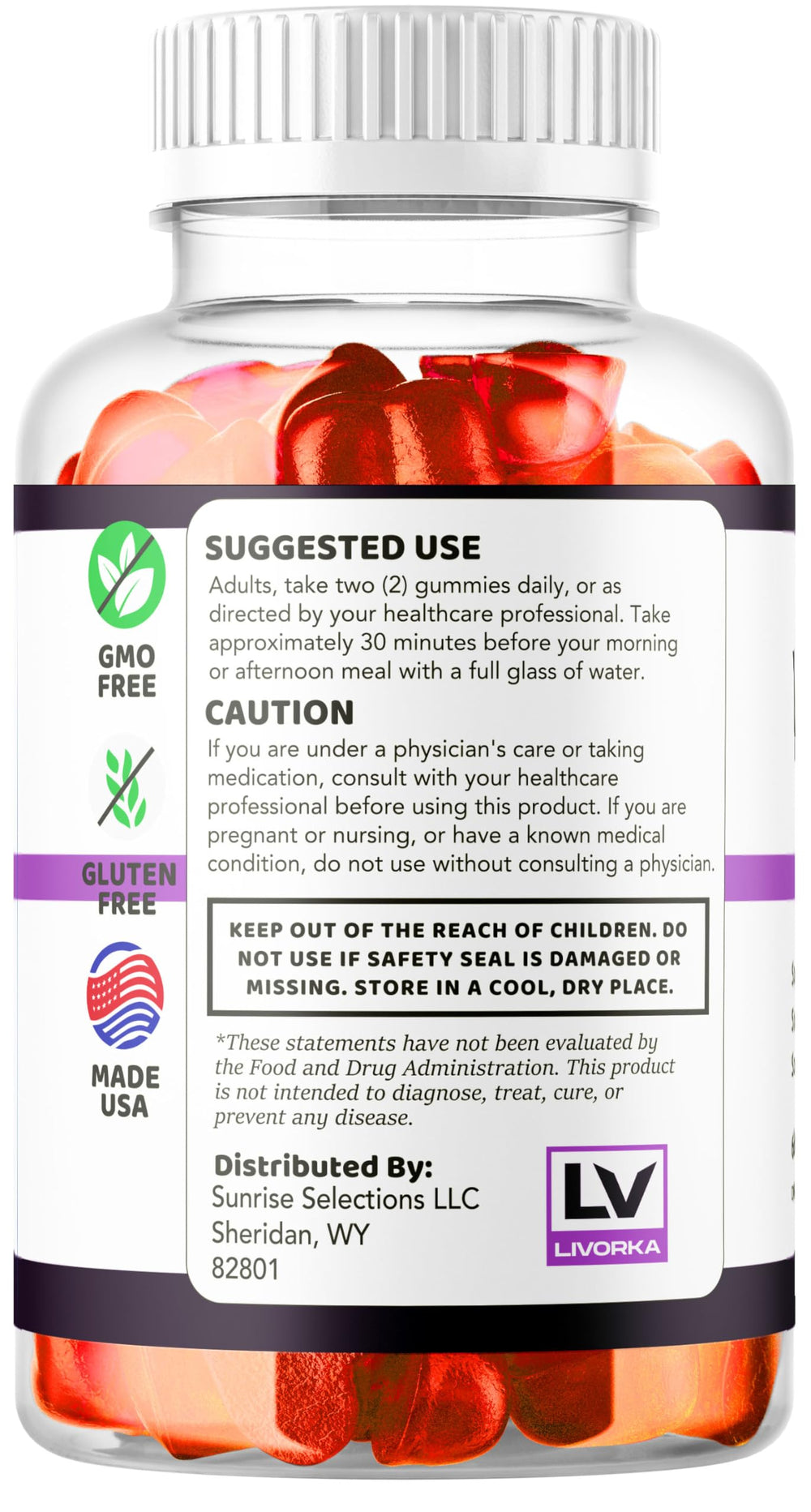 All-natural wellness support concept with gummies