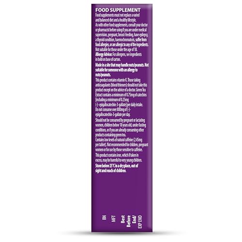 Nutrition facts label on Wellwoman Sport and Fitness packaging
