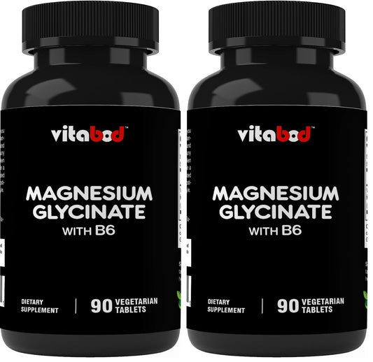 Vitabod Magnesium Glycinate 1000 mg bottle with 180 tablets (Pack of 2)