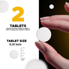 Serving suggestion showing two tablets